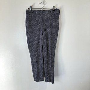 Talbots Chatham Ankle Pants Size 4P Petite Navy Blue White Polka Dot Straight